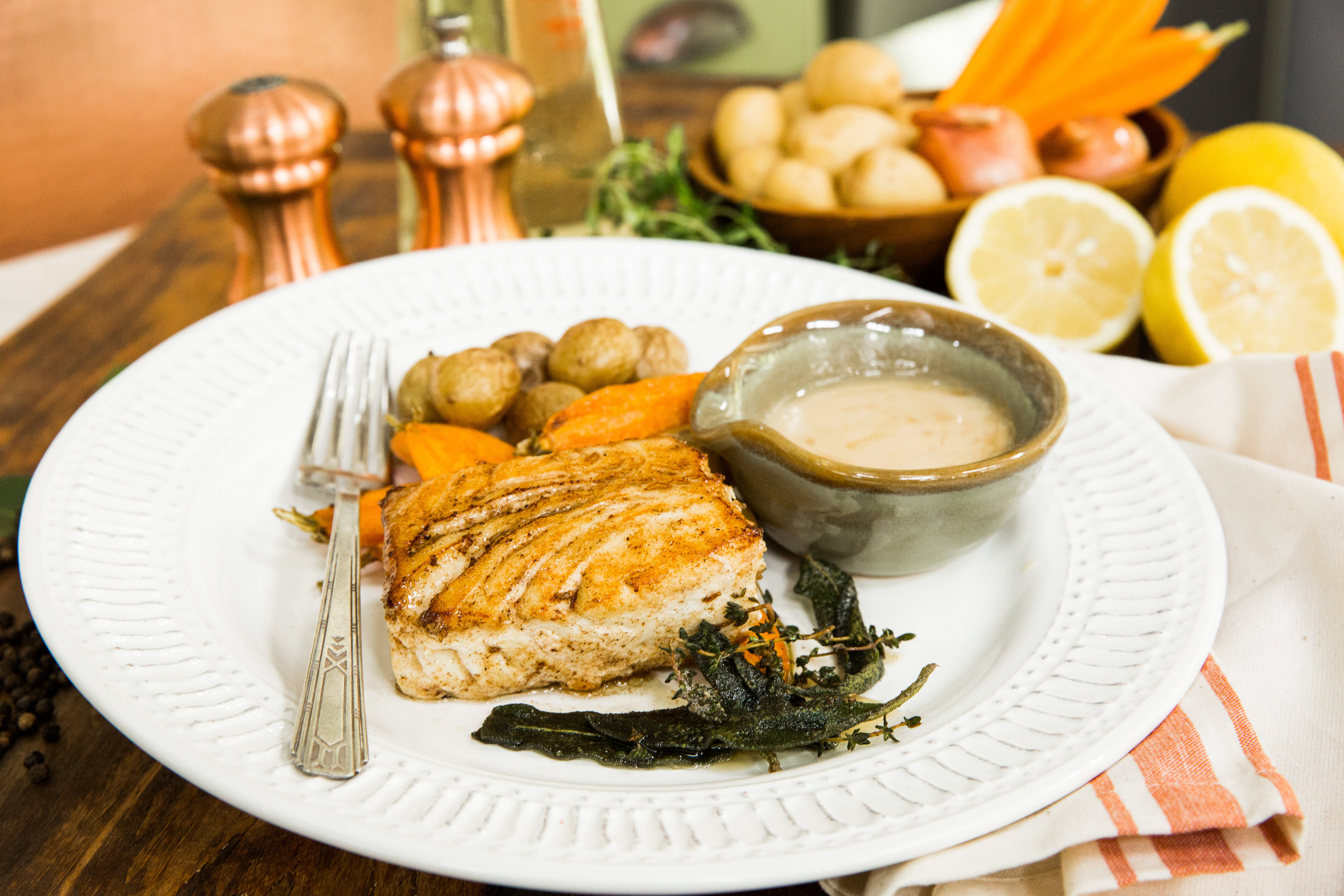 recipes - grilled halibut with beurre blanc sauce | home & family recipes - grilled halibut with beurre blanc sauce | home & family