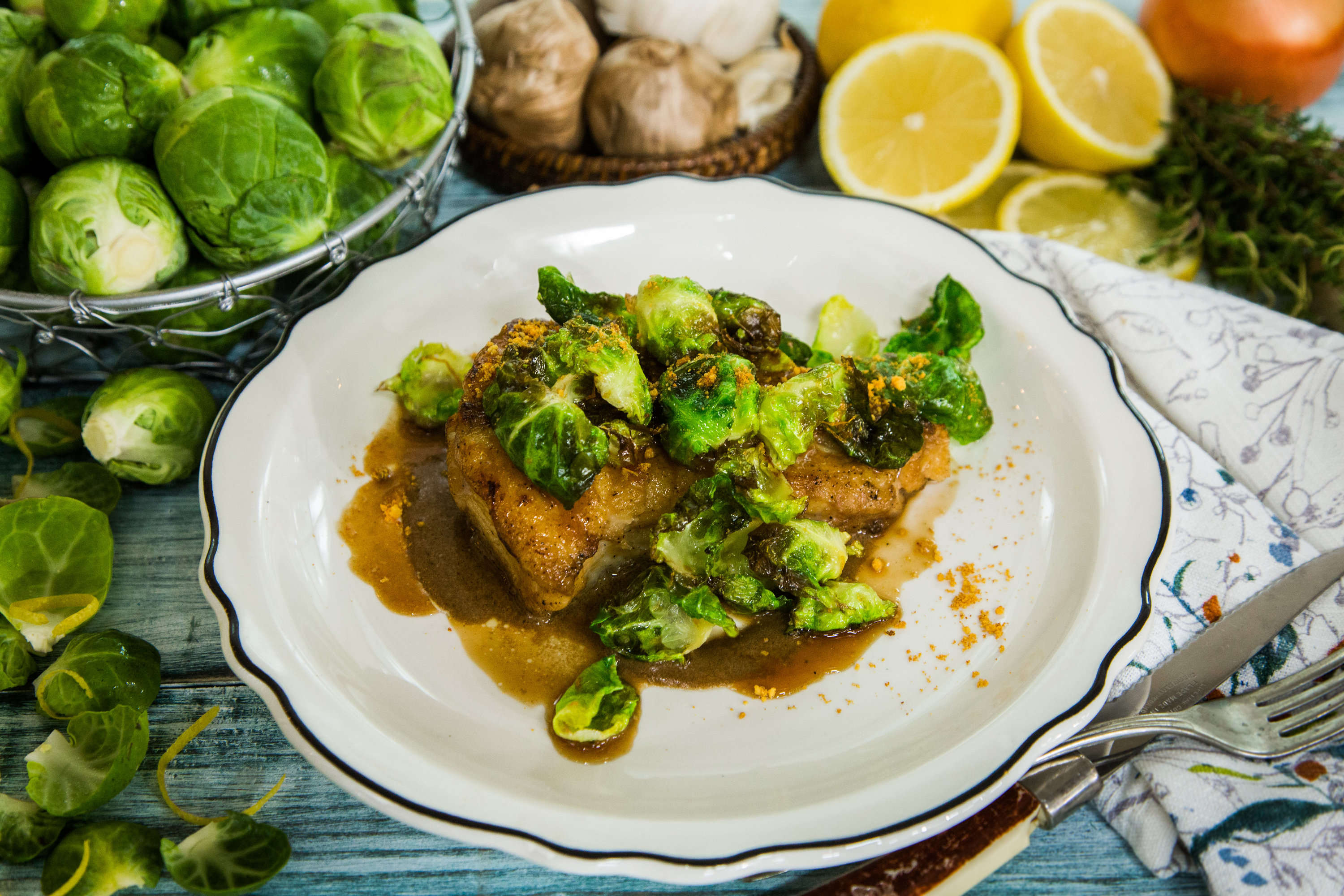Recipes Braised Monkfish with Crispy Brussels Sprouts and Brown